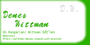 denes wittman business card